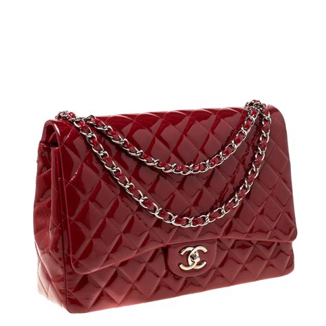 red leather vintage chanel bag|chanel patent leather tote bag.